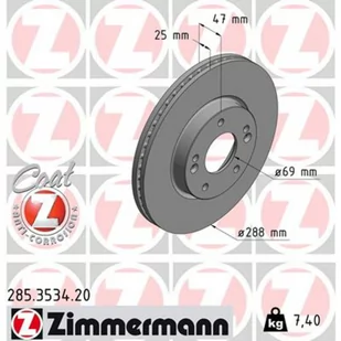 Tarcza hamulcowa ZIMMERMANN 285.3534.20 - Tarcze hamulcowe - miniaturka - grafika 1
