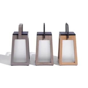 Latarnia solarna LED Tecka przenośna, teak 25 cm - Lampy ogrodowe - miniaturka - grafika 5