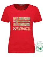 Koszulki i topy damskie - Geographical Norway Koszulka "Jwild" w kolorze czerwonym - miniaturka - grafika 1
