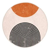 Dywany - Pomarańczowo-kremowy okrągły dywan odpowiedni do prania i robotów sprzątających ø 120 cm Comfort – Mila Home - miniaturka - grafika 1