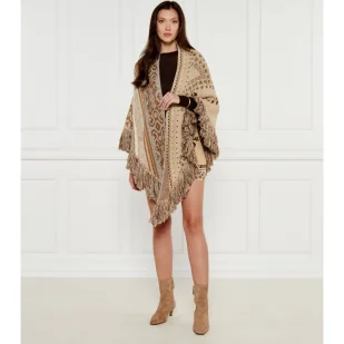 BOSS Ponczo | Oversize fit | z dodatkiem wełny - Swetry damskie - miniaturka - grafika 1