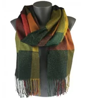 Apaszki i szaliki damskie - Szal tkany szalik elegancka chusta w kratę BŁYSK - miniaturka - grafika 1