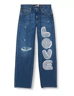 Spodnie damskie - Love Moschino Damskie Spodnie Casual, Dark Blue Denim, 28 - miniaturka - grafika 1