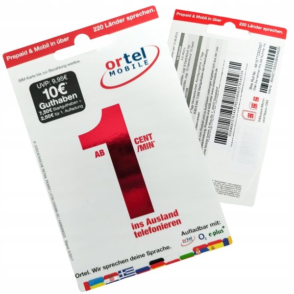 Karta Sim Ortel De Niemcy