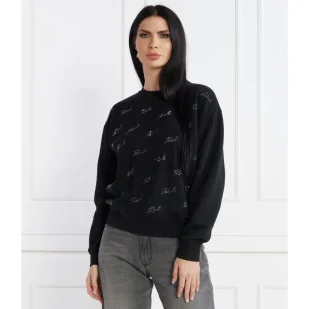 Karl Lagerfeld Bluza rhinestone karl | Loose fit - Bluzy damskie - miniaturka - grafika 1