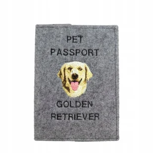 Golden Retriever Haftowany pokrowiec na paszport - Etui na dokumenty i karty - miniaturka - grafika 1