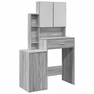 Toaletki - vidaXL Toaletka z szafką szary dąb sonoma 80x35x132 cm - miniaturka - grafika 1