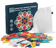 Układanki dla dzieci - Układanka Drewniana Puzzle Tangram Montessori 180 - miniaturka - grafika 1