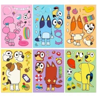 Zabawki kreatywne - Wyklejanka manualna dla dzieci Bluey Naklejka Naklejki 6 szt - miniaturka - grafika 1