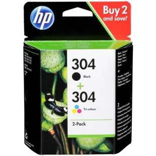HP 304 Combo Pack - 2-pak - czarny, na bazie barwnika trójkolorowy, 3JB05AE 3JB05AE - Tonery oryginalne - miniaturka - grafika 2