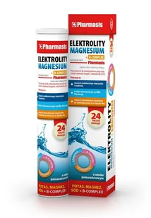 Pharmasis Elektrolity Magnesium + B-Complex, suplement diety, smak pomarańczowy, 24 tabletki musujące - Witaminy i minerały Pharmasis Elektrolity Magnesium + B-Complex, suplement diety, smak pomarańczowy, 24 tabletki musujące - Witaminy i minerały - miniaturka - grafika 1
