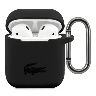 Etui Lacoste do AirPods cover czarny/ black Silicone - Akcesoria do słuchawek - miniaturka - grafika 1