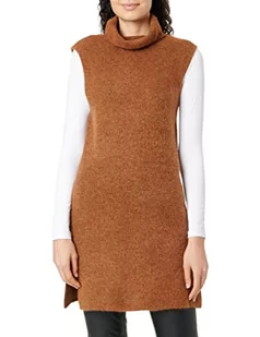 PIECES Damski sweter z golfem z długim rękawem NOOS BC Pullunder, Mocha Bisque, L - Swetry damskie - miniaturka - grafika 1