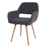 Krzesła - Krzesło do jadalni HWC-A50 II, krzesło kuchenne, design retro 50s ~ tkanina, szary, jasne nogi - miniaturka - grafika 1