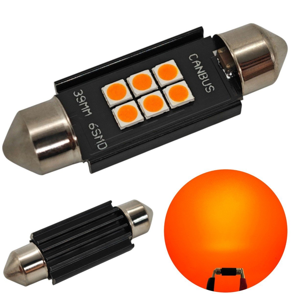 C5W C10W żarówka LED SV8.5 12-24V CANBUS 39mm - kolory Pomarańczowy