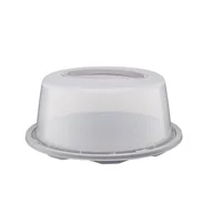 Pojemniki kuchenne - Pojemnik okrągły na ciasto Kalinka śr. 35 cm taupe - miniaturka - grafika 1