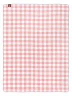 Koce - Koc bawełniano-akrylowy 150x200 biały różowy w piknikową kratkę - miniaturka - grafika 1