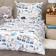Pościel dla dzieci - 4Home Dziecięca pościel bawełniana Happy train, 140 x 200 cm, 70 x 90 cm, 140 x 200 cm, 70 x 90 cm - miniaturka - grafika 1