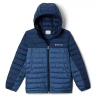 Kurtki i płaszcze dla chłopców - Columbia Chłopięca kurtka puchowa z kapturem Silver Falls, Dark Mountain, Collegiate Navy, S - miniaturka - grafika 1