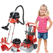 Zabawy w naśladowanie dorosłych - Wózek Do Sprzątania Henry Odkurzacz Mop Wiaderko Wózek Casdon - miniaturka - grafika 1