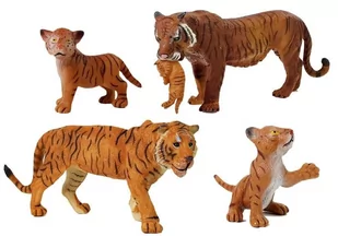 Zestaw Figurek Zwierzęta Safari Słoń Słonica Słoniątko Tygrys - Figurki dla dzieci - miniaturka - grafika 5