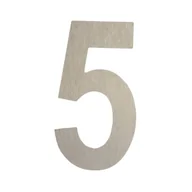Numery na dom - Cyfra 5 wys.5 cm plastikowa srebrna - miniaturka - grafika 1