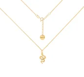 Naszyjniki - Pozłacany choker pancerka z wężem - miniaturka - grafika 1