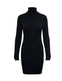 ONLY Damska sukienka Onllorelai Ls z okrągłym dekoltem mini sukienka Cs KNT, czarny, L - Sukienki - miniaturka - grafika 1
