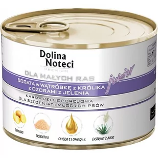 Dolina Noteci PREMIUM dla psów małych ras JUNIOR bogata w wątróbkę z królika z ozorami z jelenia 185 g - Mokra karma dla psów - miniaturka - grafika 1