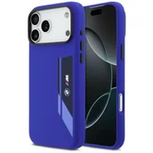 Etui i futerały do telefonów - Etui BMW M Silicon Vertical Logo MagSafe do Apple iPhone 17 Pro Max Granatowy - miniaturka - grafika 1