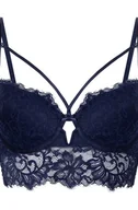 Biustonosze - Hunkemöller Usztywniony długi biustonosz z fiszbinami Isabella Niebieski - miniaturka - grafika 1