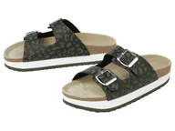 Klapki i japonki damskie - esmara® Klapki damskie ze skórzaną wkładką (Zielony, 40) - miniaturka - grafika 1