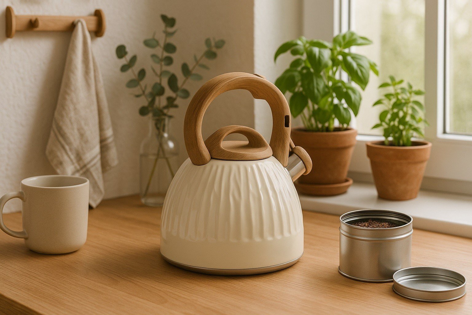 Czajnik tradycyjny 3 L Yantar krem nierdzewny