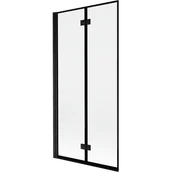 Parawany nawannowe - Mexen Mist parawan nawannowy 2-skrzydłowy lewy 90 x 150 cm, czarna ramka, czarny - 8A9-090-002-70-70-L - miniaturka - grafika 1