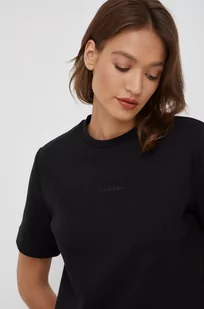 Calvin Klein t-shirt damski kolor czarny - Koszulki i topy damskie - miniaturka - grafika 1