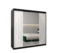 Szafy - Szafa przesuwna Garderoba YORK 1 200 gł. 62 czarny/biały - miniaturka - grafika 1
