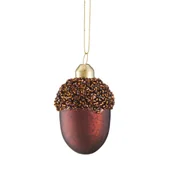 Bombki - Bombka szklana brązowa ŻOŁĄDŹ 8 cm VILLA ITALIA - miniaturka - grafika 1