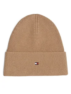 Tommy Hilfiger Czapka Essential AW0AW16637 Beżowy - Czapki damskie - miniaturka - grafika 1