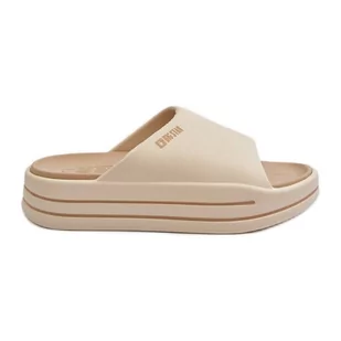 Klapki Damskie Na Platformie Big Star NN274A034 Beżowe beżowy - Klapki i japonki damskie - miniaturka - grafika 1