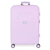 Walizki - Pepe Jeans Accent Średniej walizki Fioletowy 48x70x28 cms Twarde mocowanie ABS Wbudowany 79l 4,32 kg 4 Koła Podwójne, Fioletowy, Maleta mediana, średnia walizka - miniaturka - grafika 1