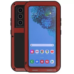 Love Mei Etui Pancerne Galaxy S21 Ultra, czerwone 6932809616240 - Etui i futerały do telefonów - miniaturka - grafika 1