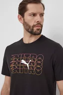 Koszulki męskie - Puma t-shirt do biegania Graphic Nitro kolor czarny z nadrukiem 525107 - miniaturka - grafika 1
