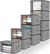 Pokrowce na ubrania - edihome, Torba do przechowywania ubrań (10 sztuk), organizer do szafy, ze wzmocnionymi uchwytami, wytrzymałe woreczki z tkaniny z przezroczystym okienkiem (jasnoszary, 10 sztuk) - miniaturka - grafika 1