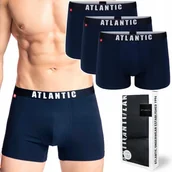 Majtki męskie - Bokserki męskie 3-PAK dopasowane szorty ATLANTIC 3MH-011 granat - XXL - miniaturka - grafika 1