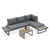 Meble ogrodowe - Zestaw Mebli Ogrodowych TULIP Modułowy Narożnik Stolik na Taras Ogród 3w1 - miniaturka - grafika 1