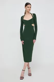 Sukienki - Patrizia Pepe sukienka kolor zielony midi dopasowana - grafika 1