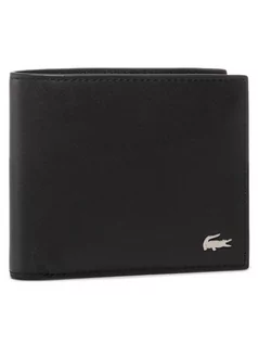 Portfele - Lacoste Duży Portfel Męski Small Billfold NH1115FG Czarny - grafika 1