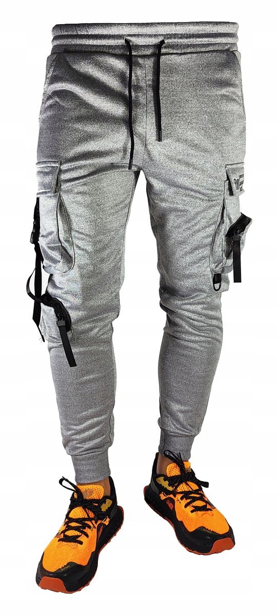 Spodnie dresowe bojówki szare r.L