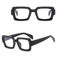 Okulary korekcyjne, oprawki, szkła - Okulary Prostokątne zerówki do komputera z filtrem BLUE LIGHT STL40F czarne + akcesoria - miniaturka - grafika 1