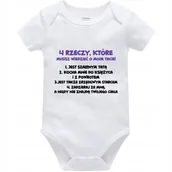 Body dla niemowląt - Body Dziecięce 4 RZECZY O TACIE Na Mikołajki Święta Pod Choinkę Białe 56cm - miniaturka - grafika 1